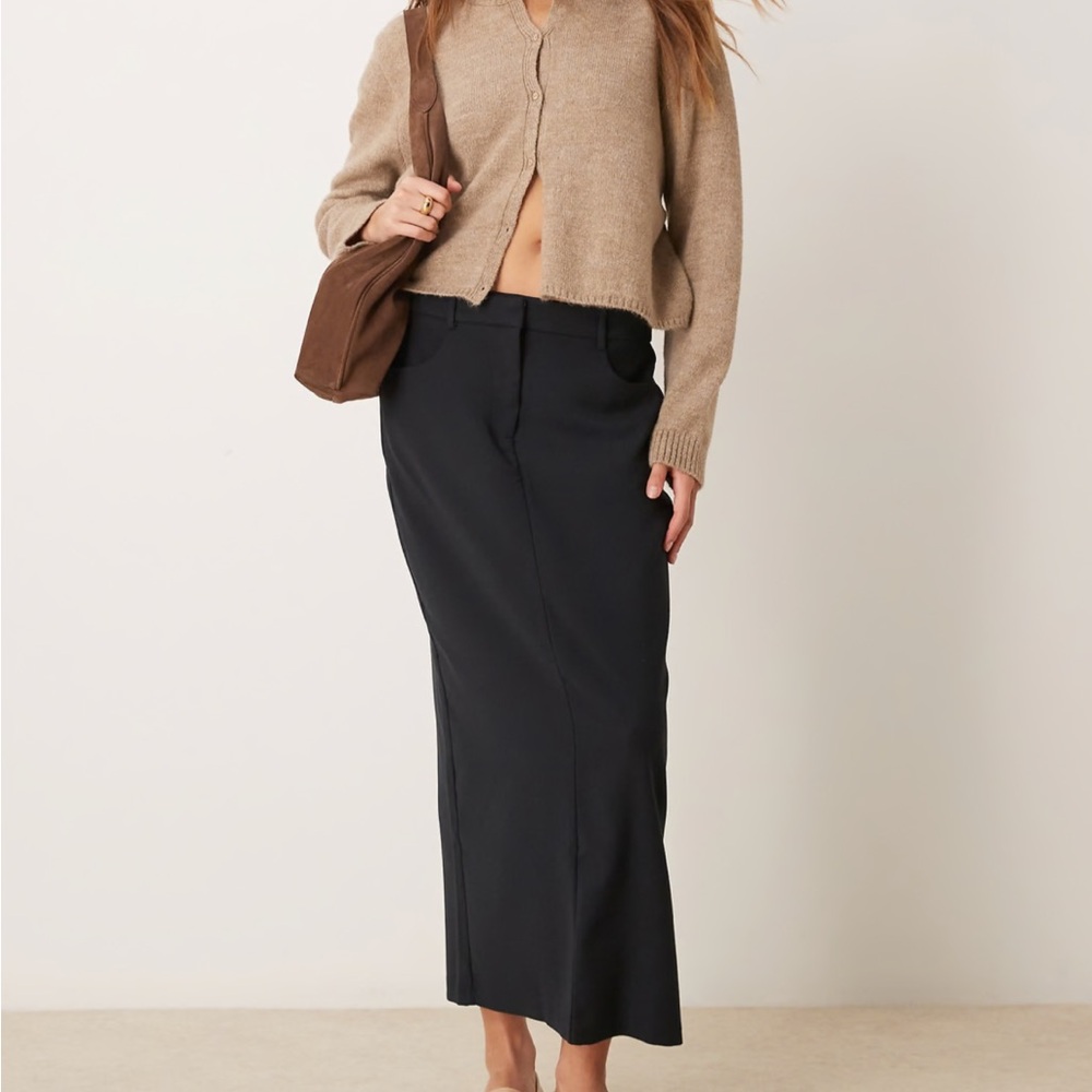 Abercrombie Black tailored pencil maxi skirt